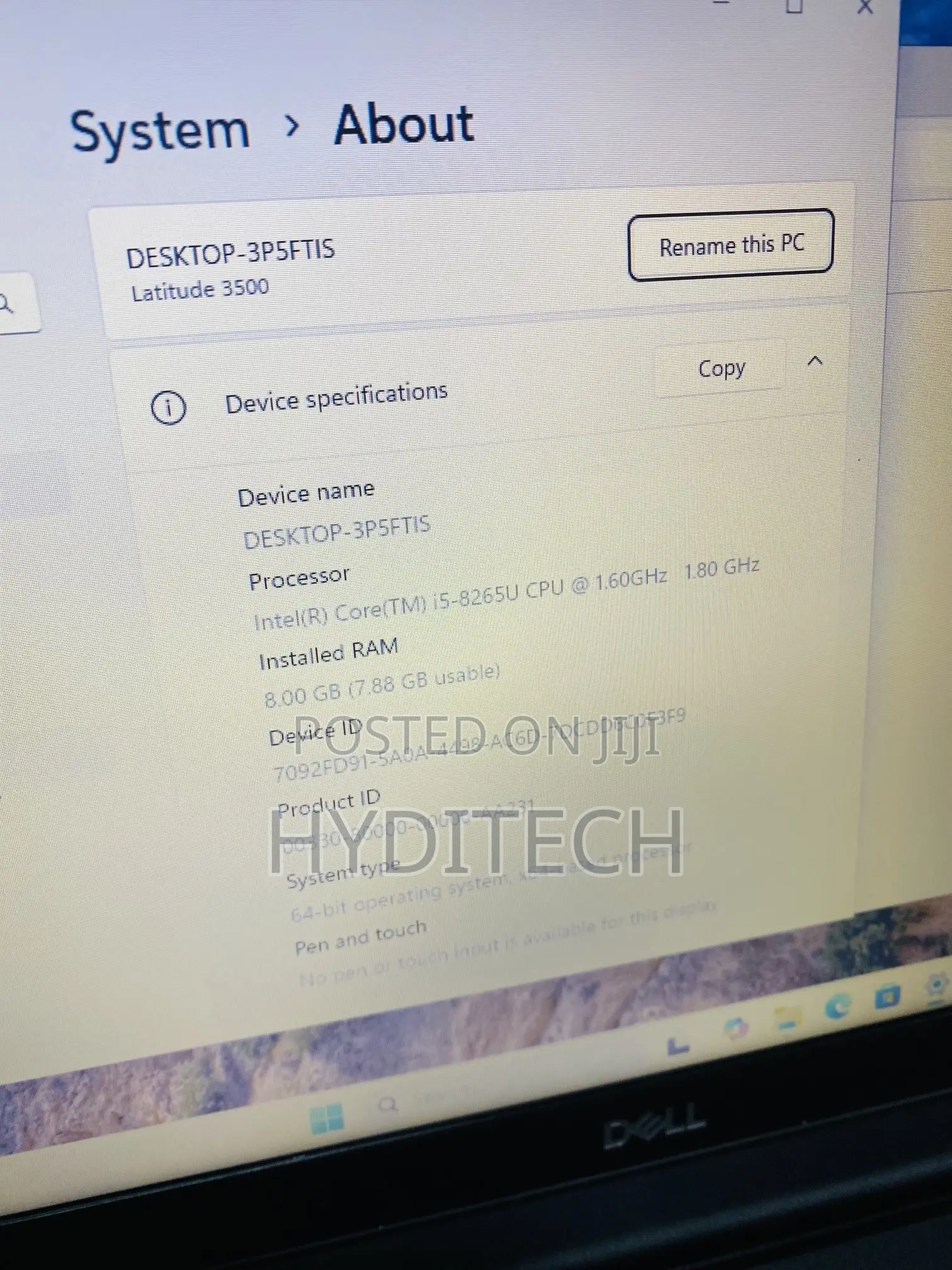 Laptop Dell Latitude 3500 8GB Intel Core i5 SSD 256GB
