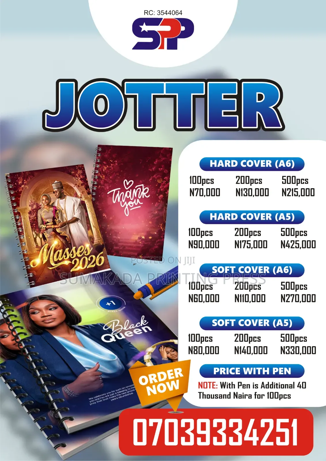 Custom Branded Jotters With Photo/Logo | Bulk Souvenir A5 & A6