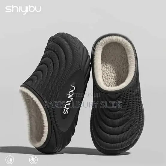 Shiyibu Fur Lined Clog - Fashion Wave Clog Mule - Thick Platform- Warm