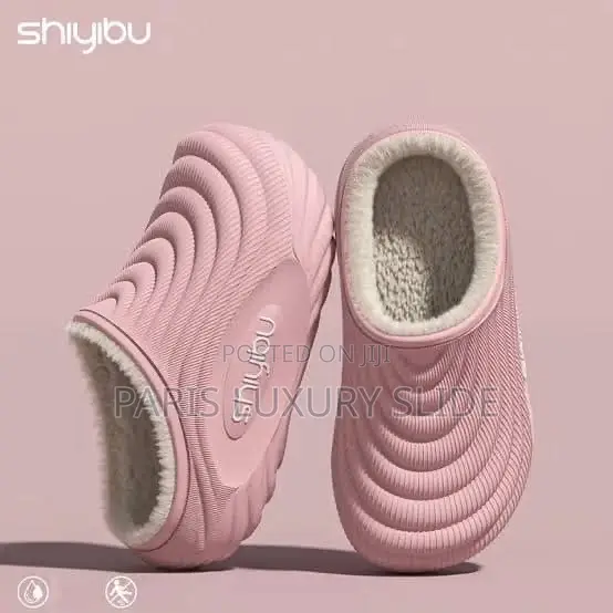 Shiyibu Fur Lined Clog - Fashion Wave Clog Mule - Thick Platform- Warm