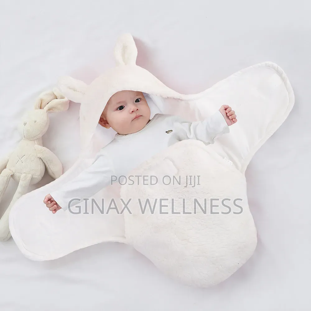 Premium Hooded Baby Swaddle Blanket | Warm Newborn Sleeping Bag Wrap