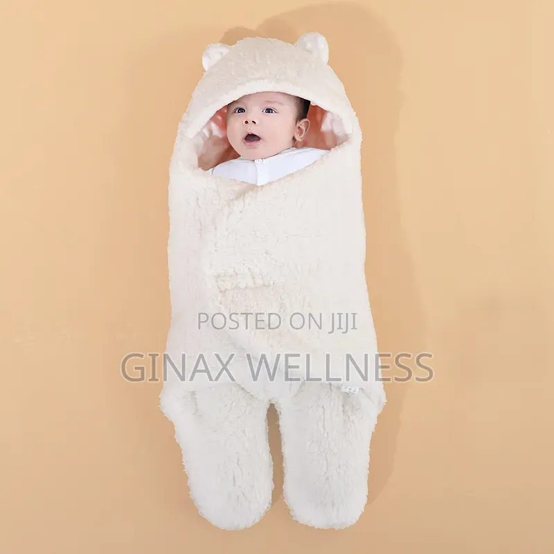 Thick Fluffy Baby Swaddle Blanket With Hood & Legs (0-9 Months)