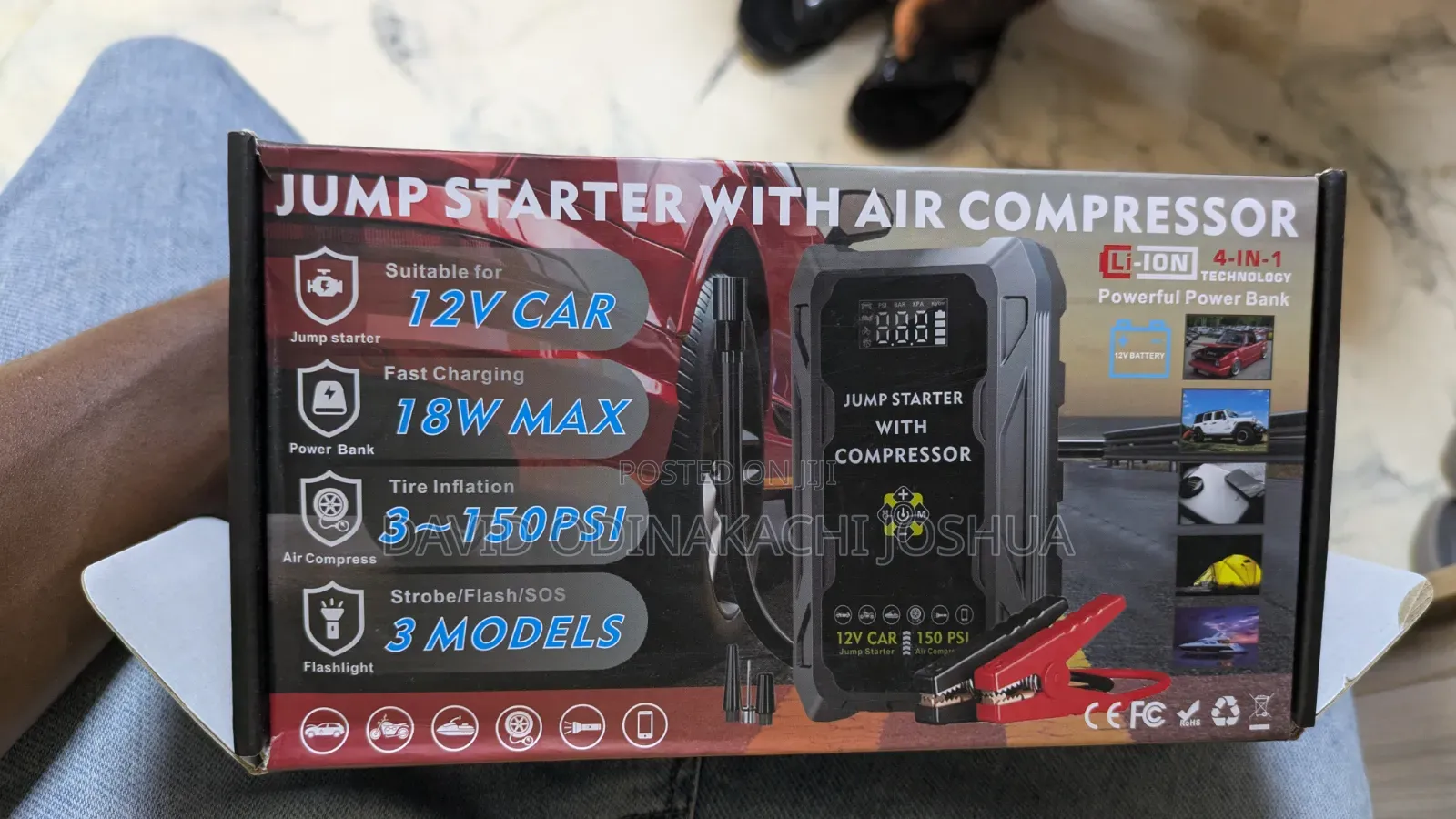 4 in 1 Jump Starter With Air Compressor