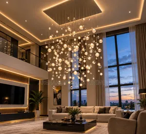 Modern Crystal Glass Ball LED Pendant Lights Fixtures Multiple