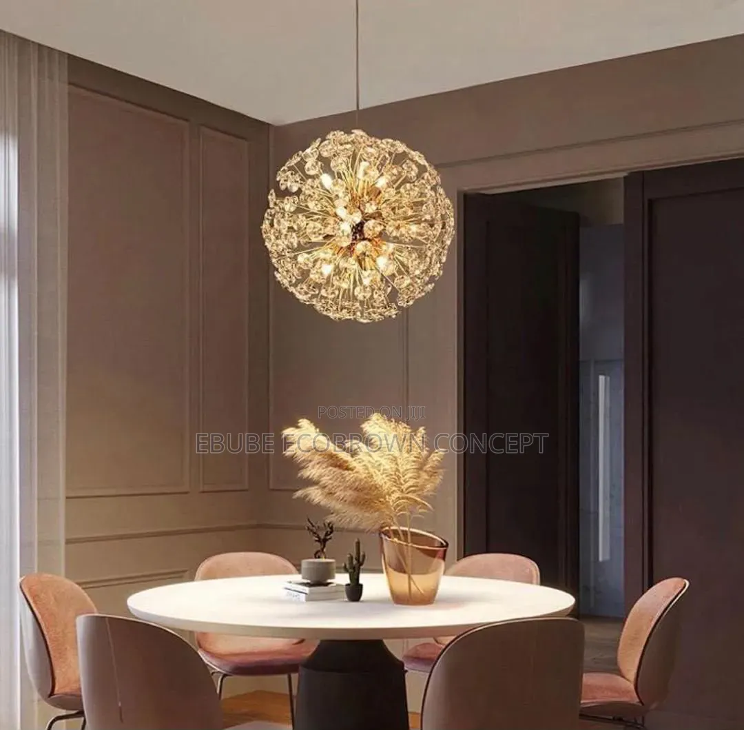 Modern Technology Crystal Nordic Round Shaped Chandelier Lamp Light