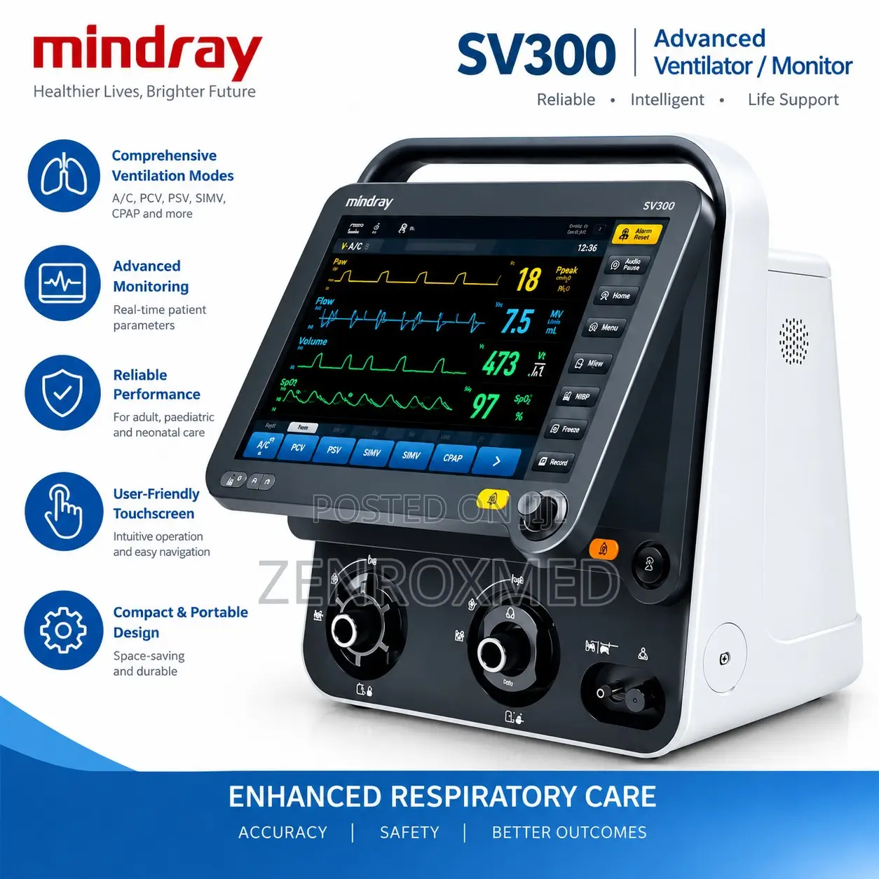 Mindray SV300 Ventilator Adult & Paediatric