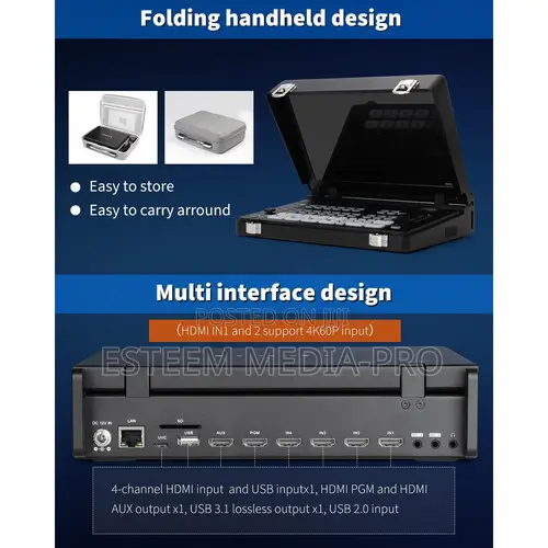 FoMaKo M5 4K HDMI Video Live Streaming Switcher With 10.1" LCD Monitor
