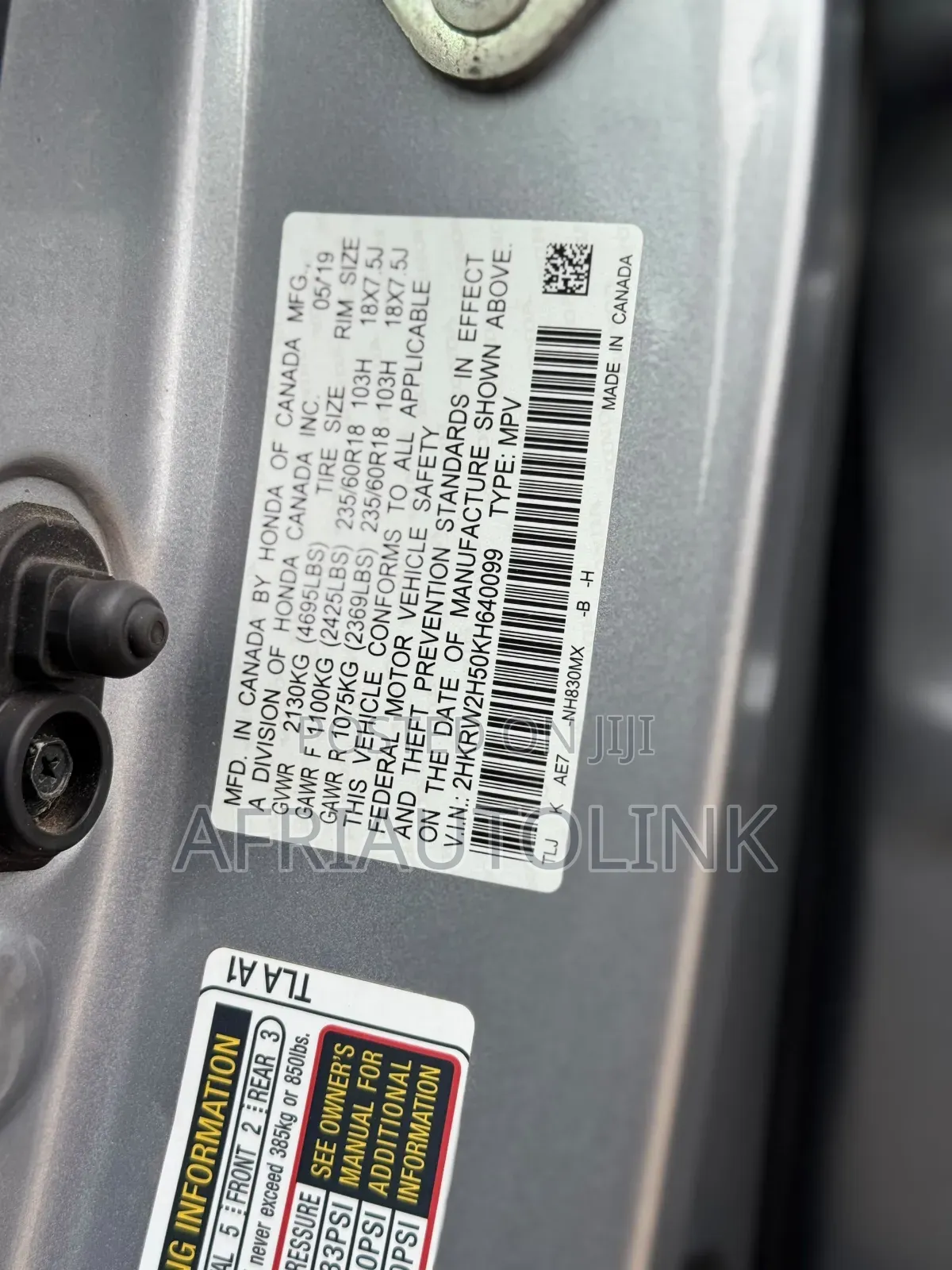Honda CR-V EX FWD 2019 Silver