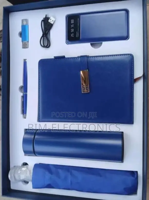 6 in 1 Souvenirs With Pen,Flask,umbrella,Powerbank,Flashdrive Note Pad