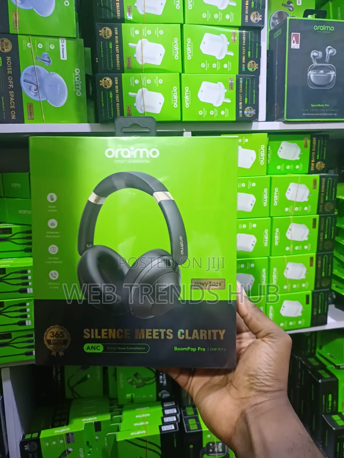 Oraimo BoomPop Pro ANC Wireless Headphones (OHP-917) - Black