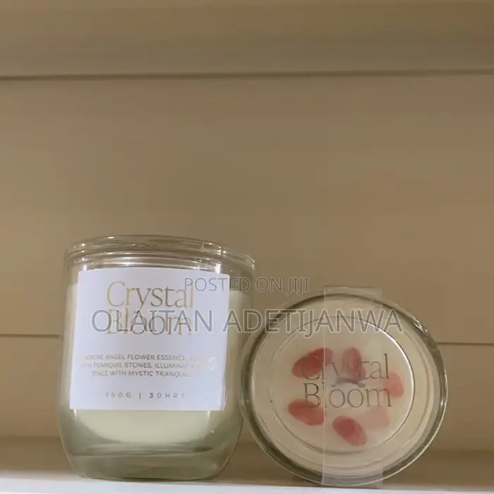Scented Candle Scented Soy Candle Infused With Crystals
