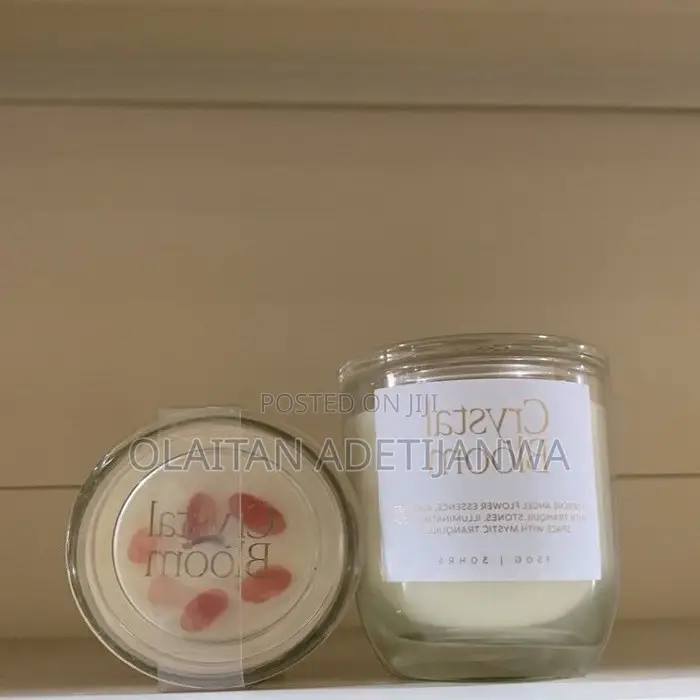 Scented Candle Scented Soy Candle Infused With Crystals