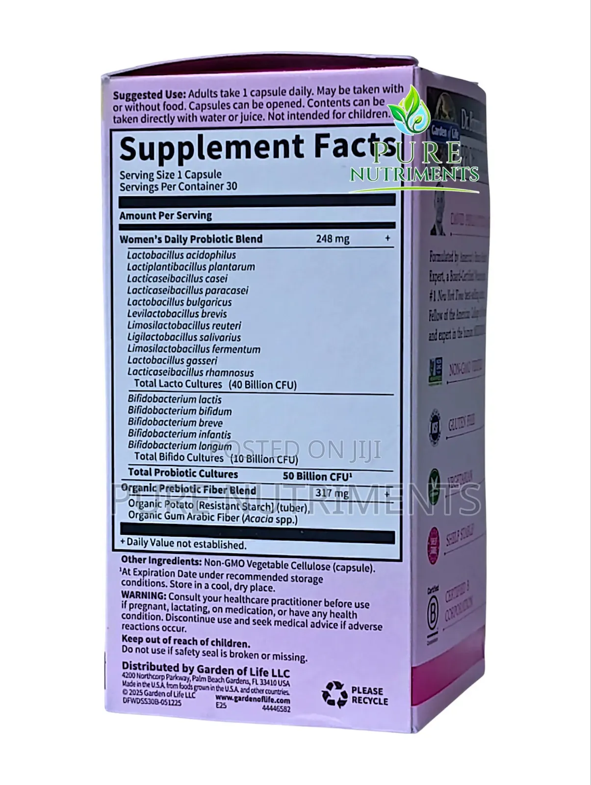 Garden of Life Probiotics Women’s 50 Billion CFU 30 Veg Capsules