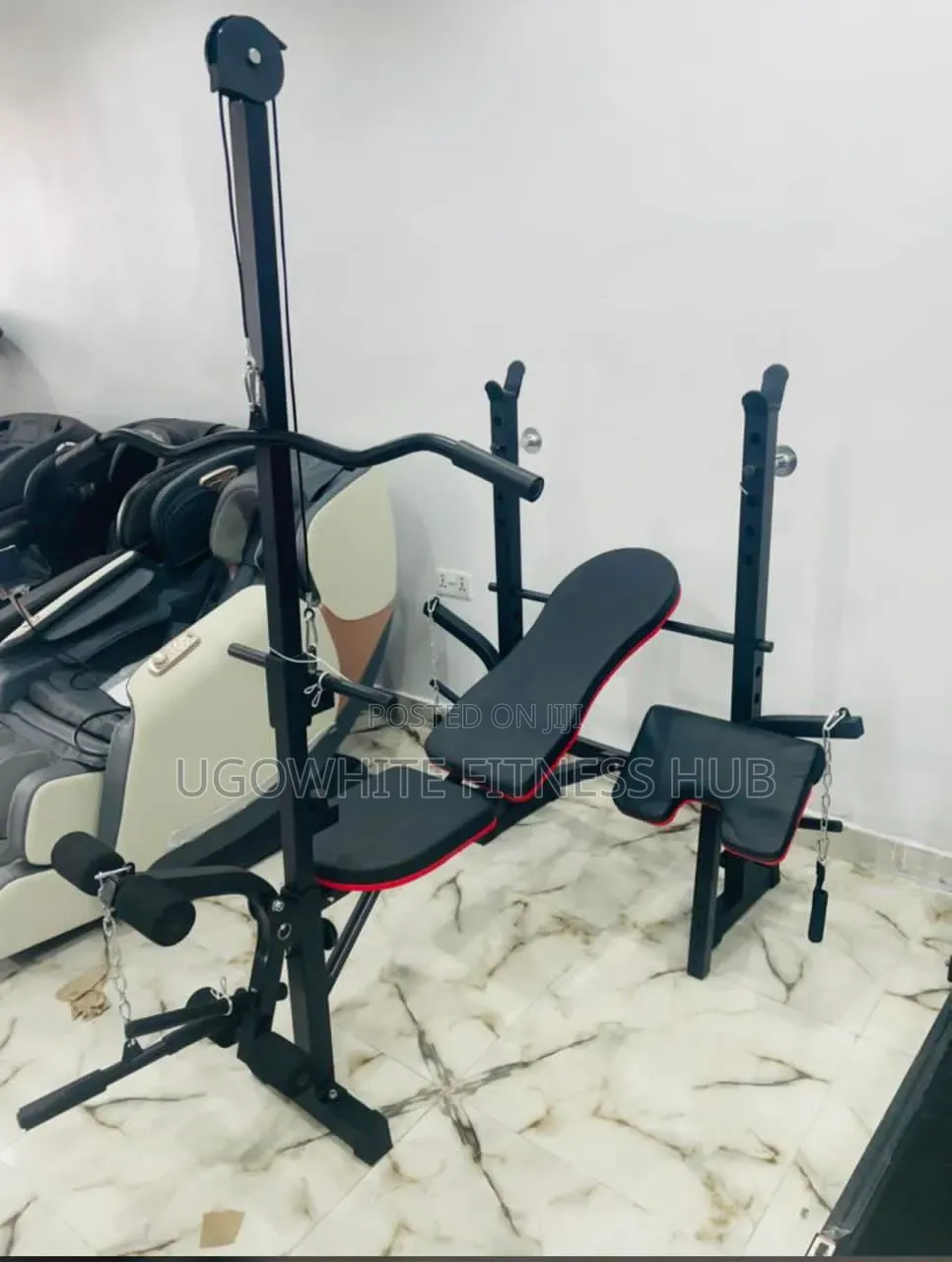 Multi-Functional Weight Bench With a Lat Pull-Down Attachment