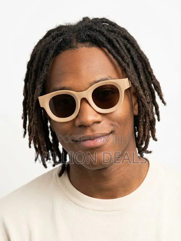 Classic Oval Men's Trendy Sunglasses Beige