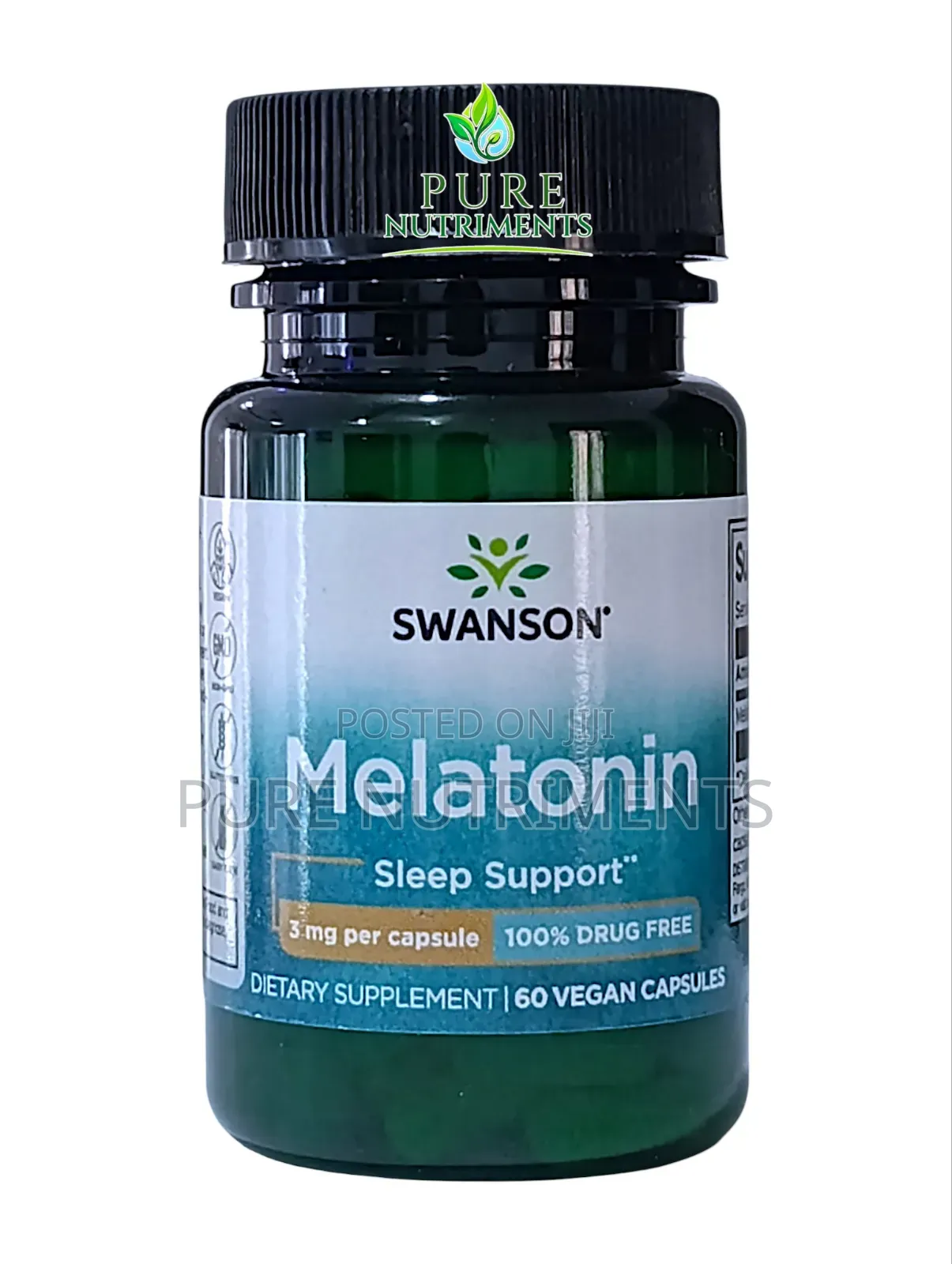 Swanson Melatonin 3mg 60 Veg Caps 100% Drug Free Sleep Aid