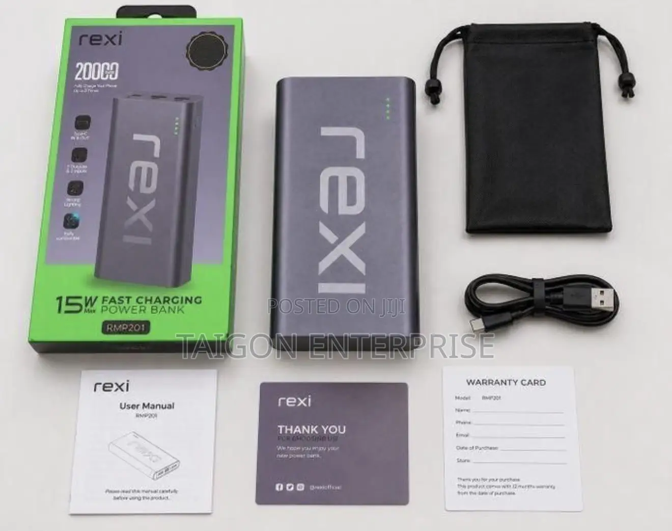 Rexi 20,000mAh (15W) Fast Charging Powerbank (RMH20-L)