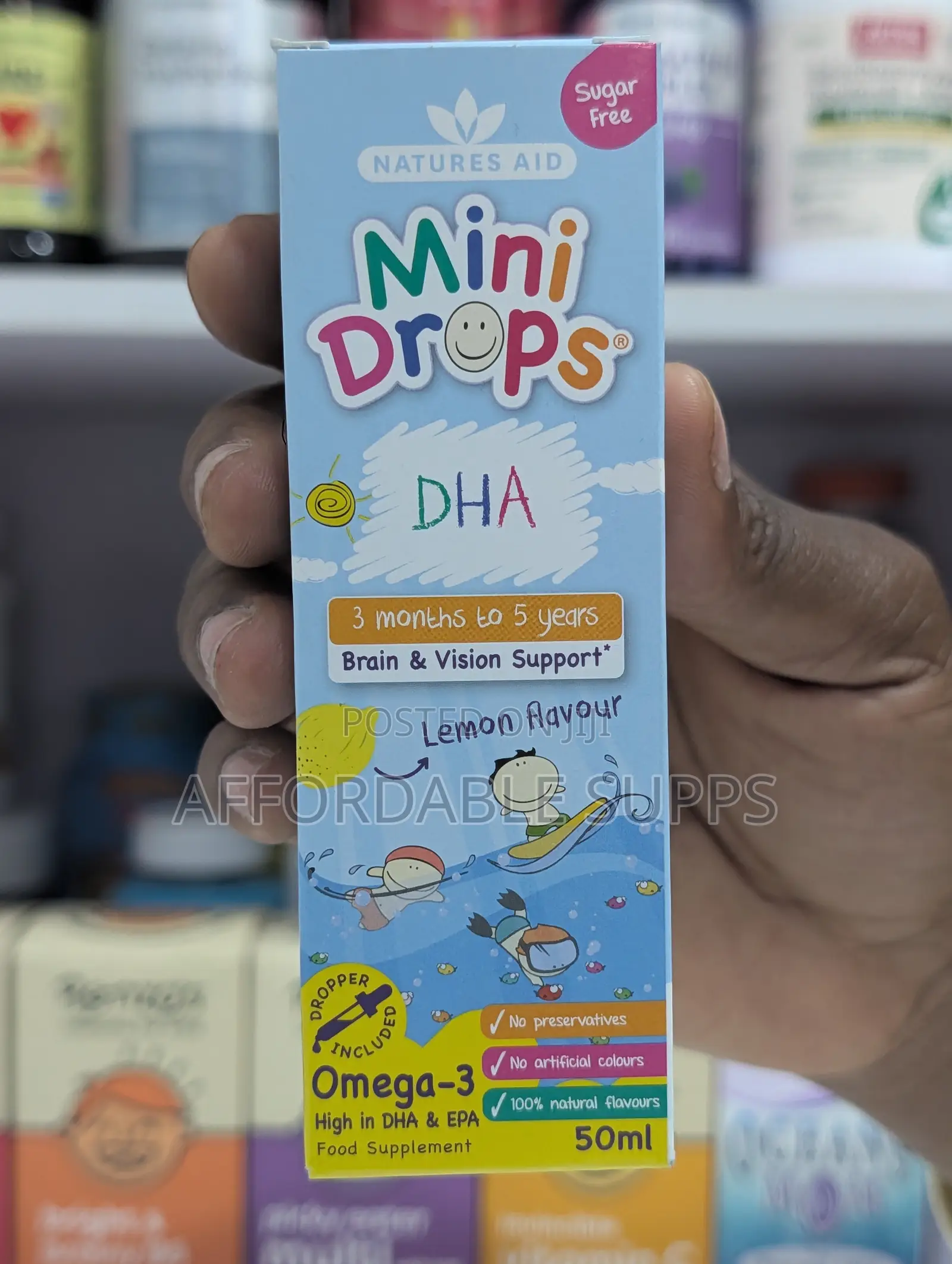 Natures Aid Kids Omega-3 DHA Drops 50ml – Brain & Vision Support