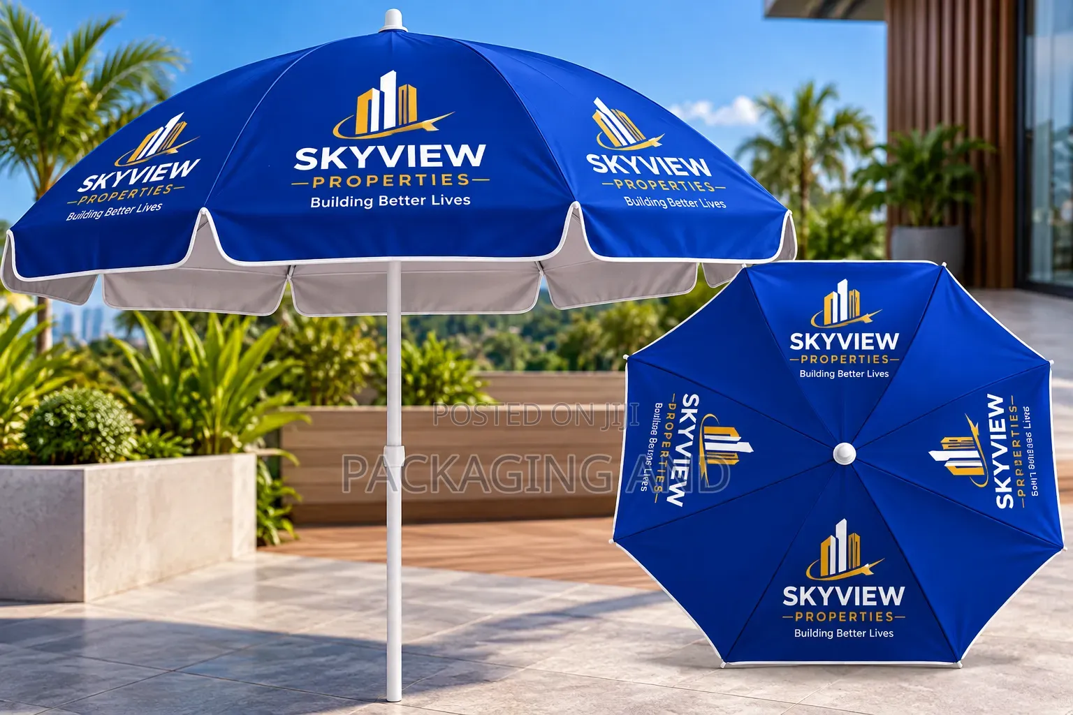 Big Branded Roadside Business Umbrella for Shops & Promotion
