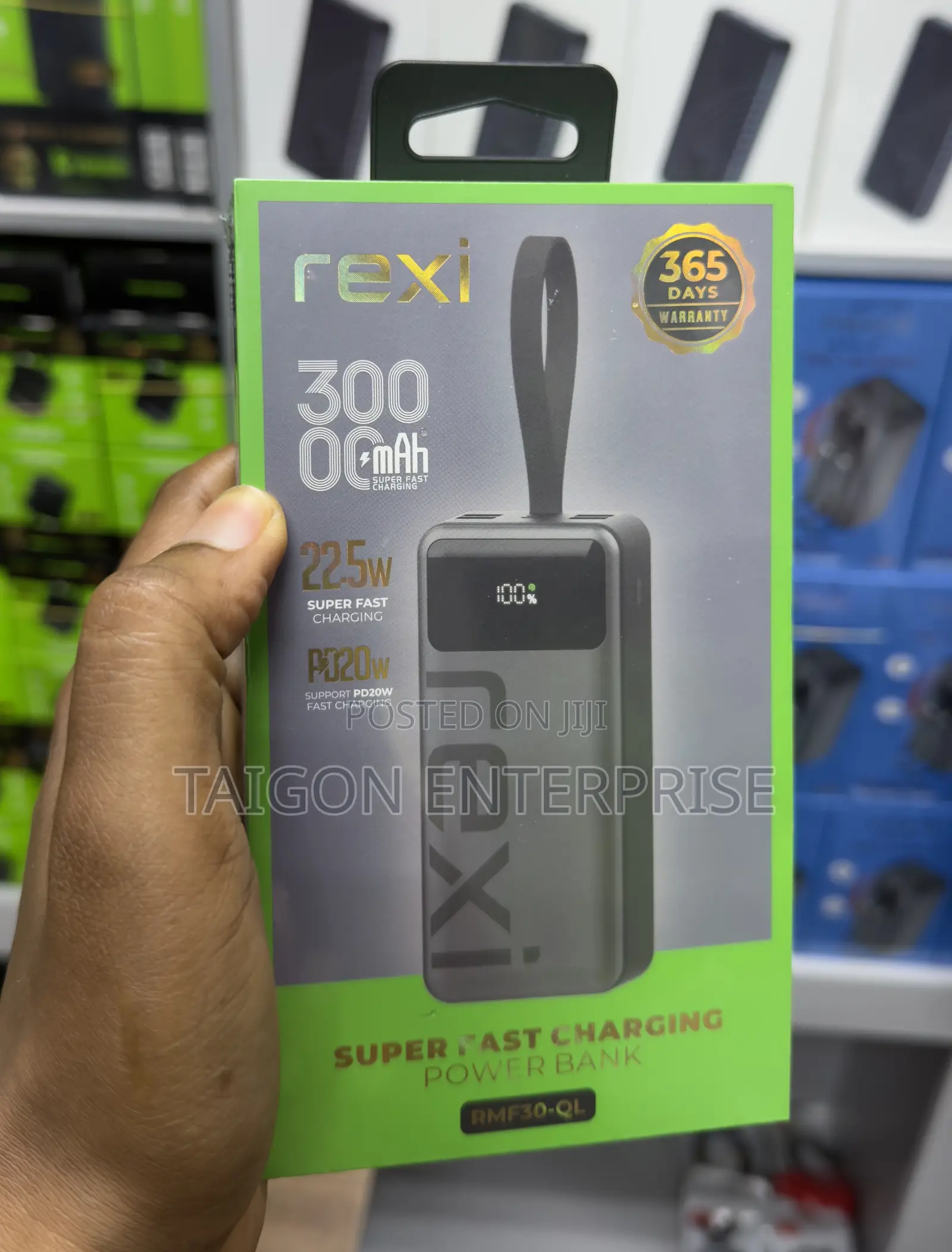 Rexi 30,000mAh 22.5W Super Fast Charging Powerbank With LED Light