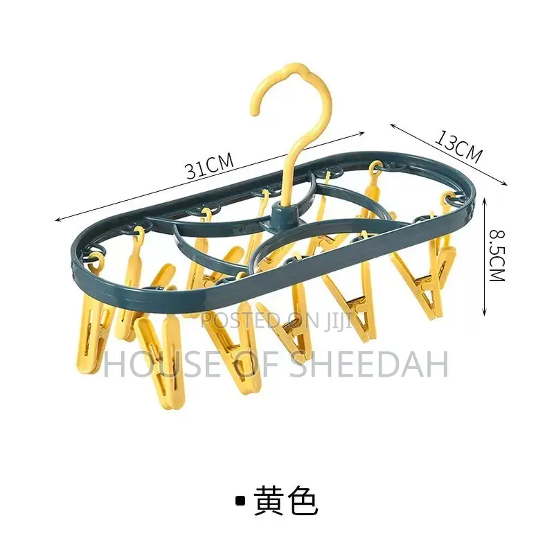 12-Clip Space-Saving Sock Hanger & Underwear Drying Rack