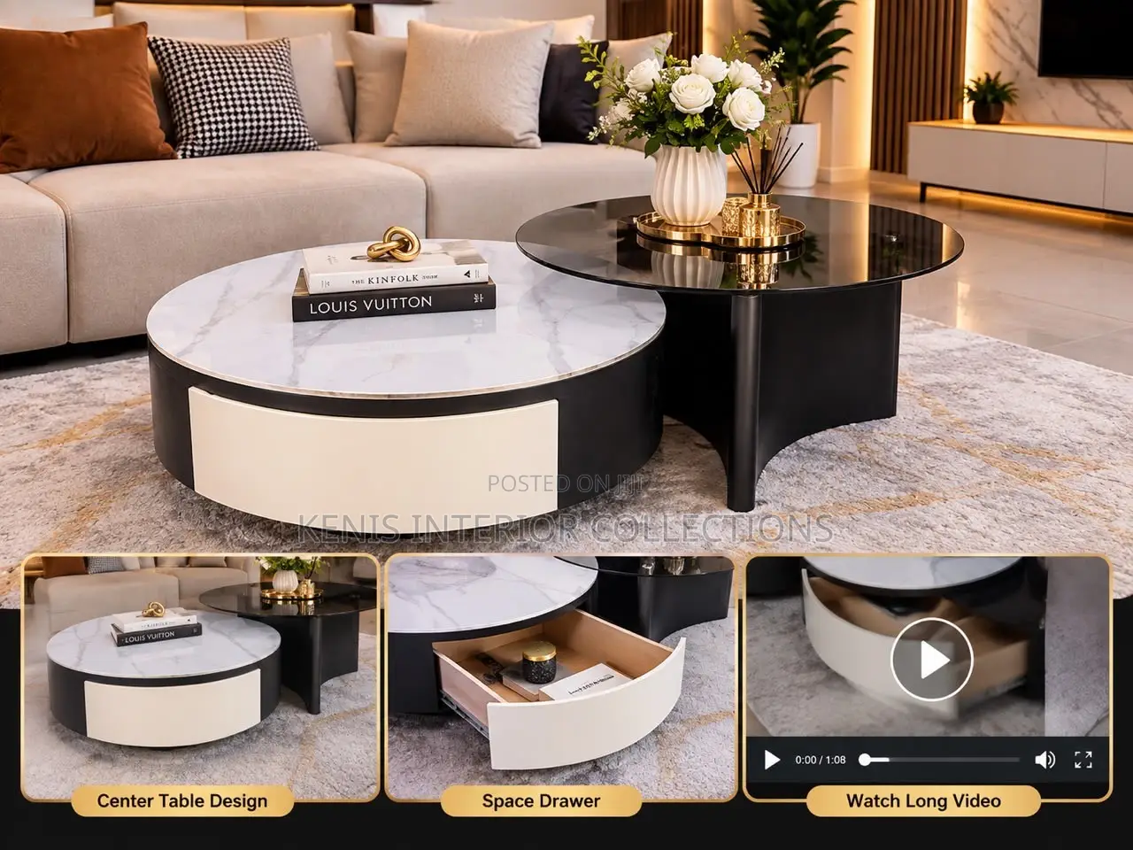 2 in 1 Center Table With Drawer