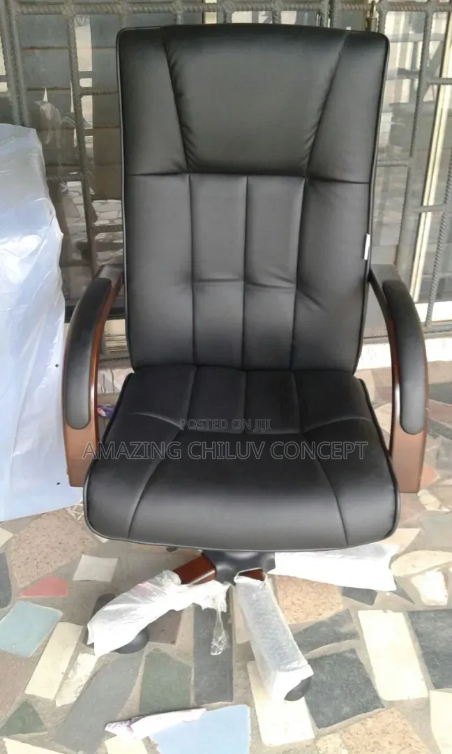 Premium Black Leather Executive Office Chair