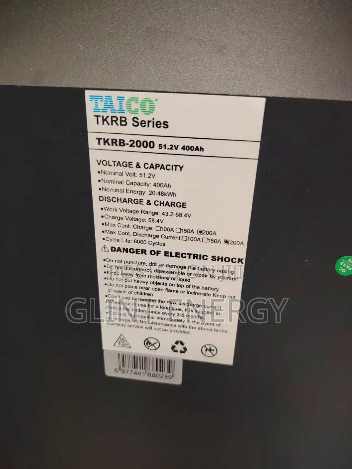 20kwh 48v Taico Lithium Battery