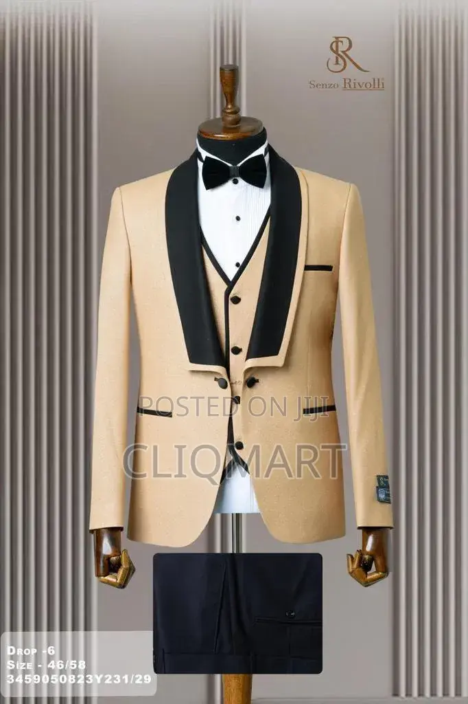 Champagne Shimmer 3-Piece Tuxedo Suit