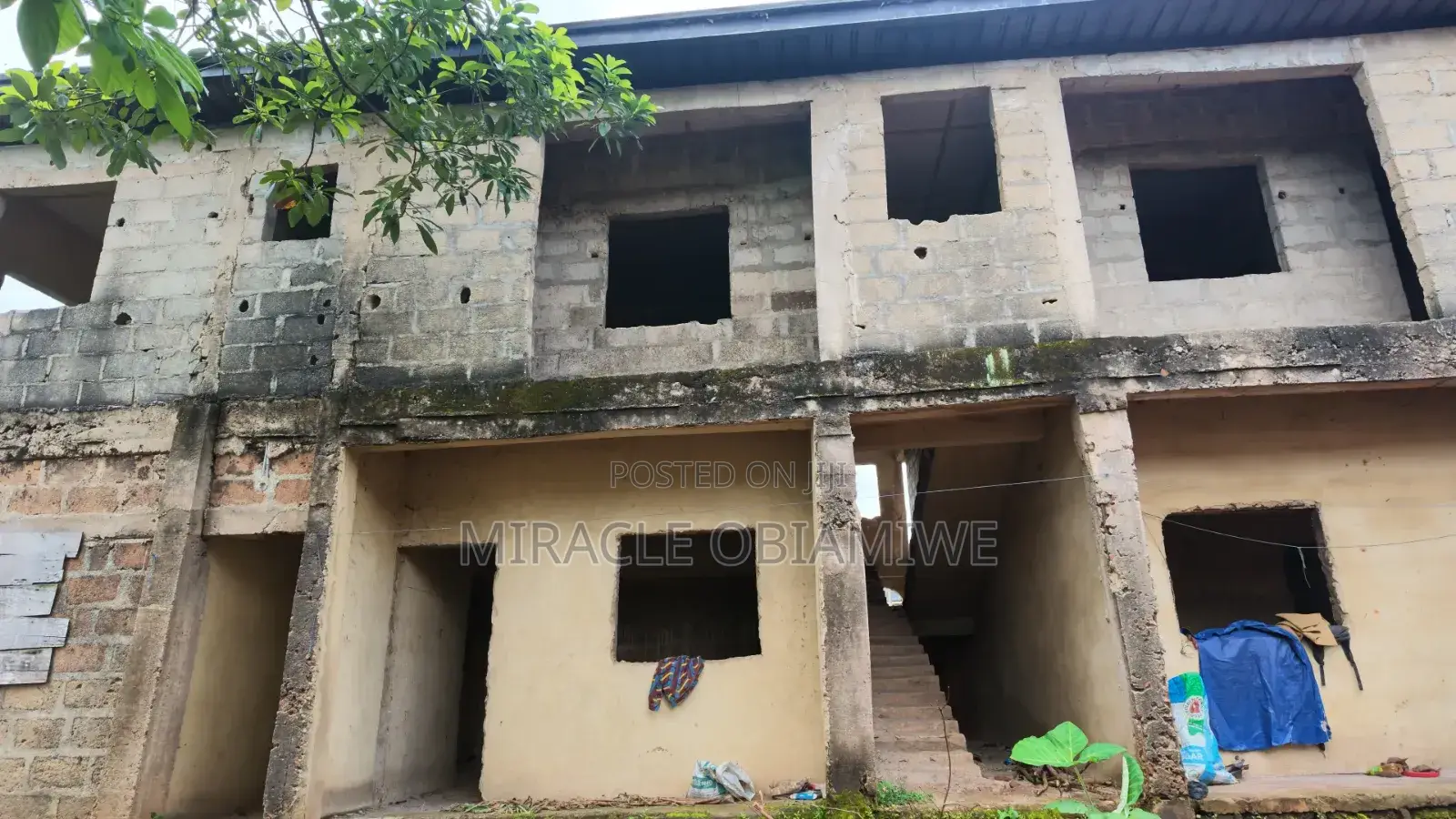 Uncompleted Building With Four Flats, BQ on 4 Plots for Sale Umuahia