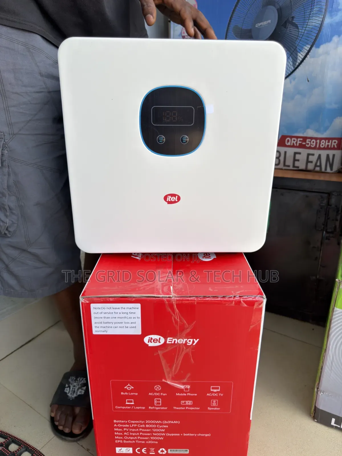 Itel Power Tank 1000 Portable Power Station – 2kWh LiFePO4, 1000W
