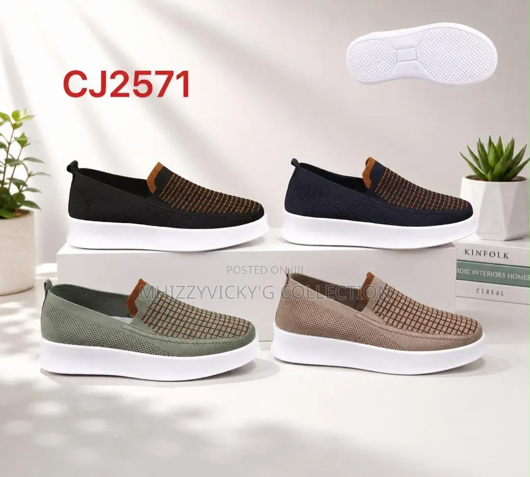 Men's Breathable Knit Slip-on Loafers - Casual Mesh Sneakers