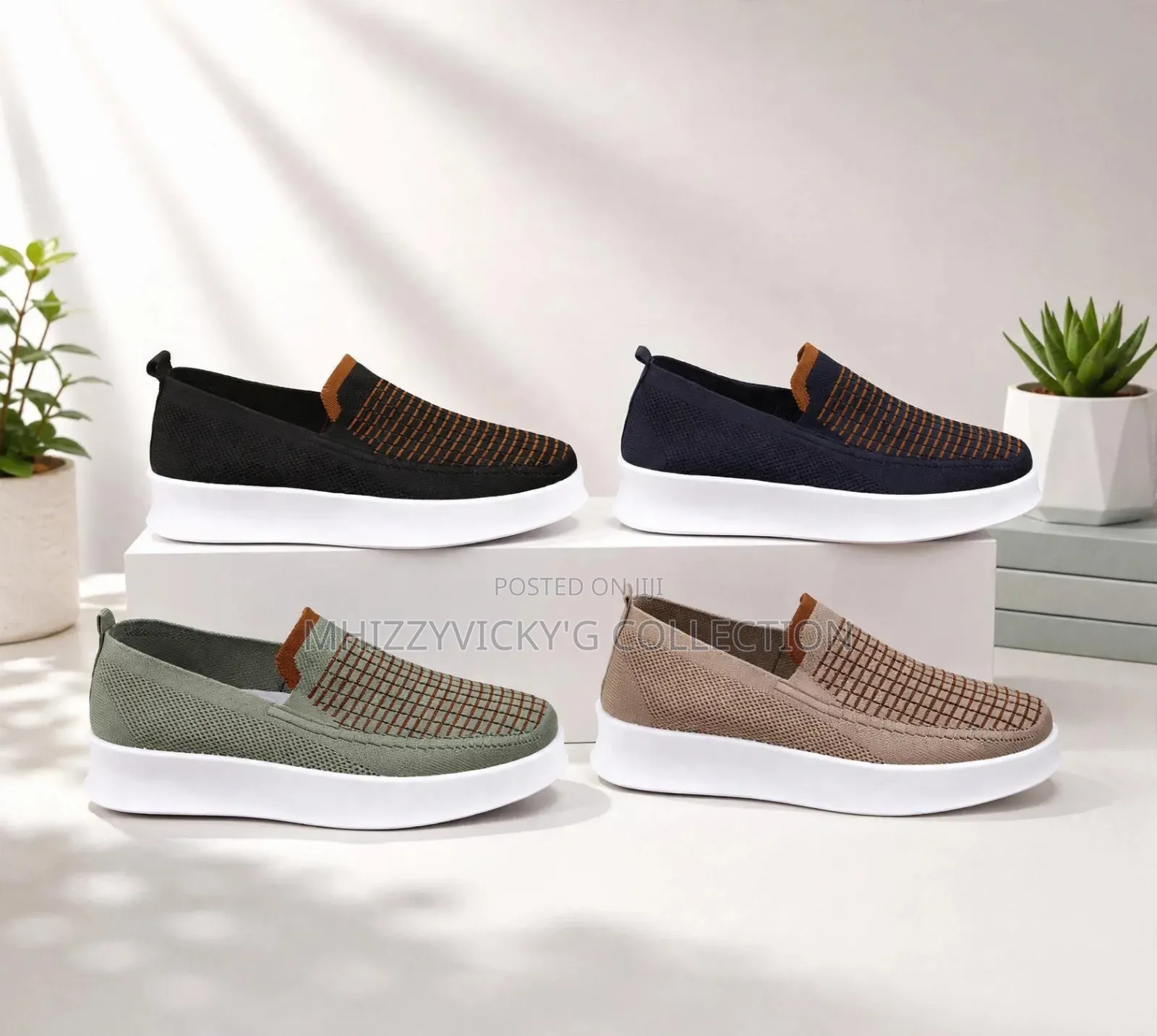 Men's Breathable Knit Slip-on Loafers - Casual Mesh Sneakers