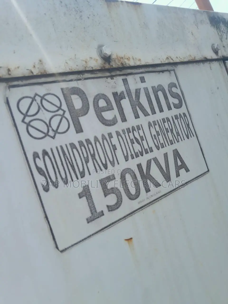 Fairly Used 150kVA Perkins Soundproof Diesel Generator