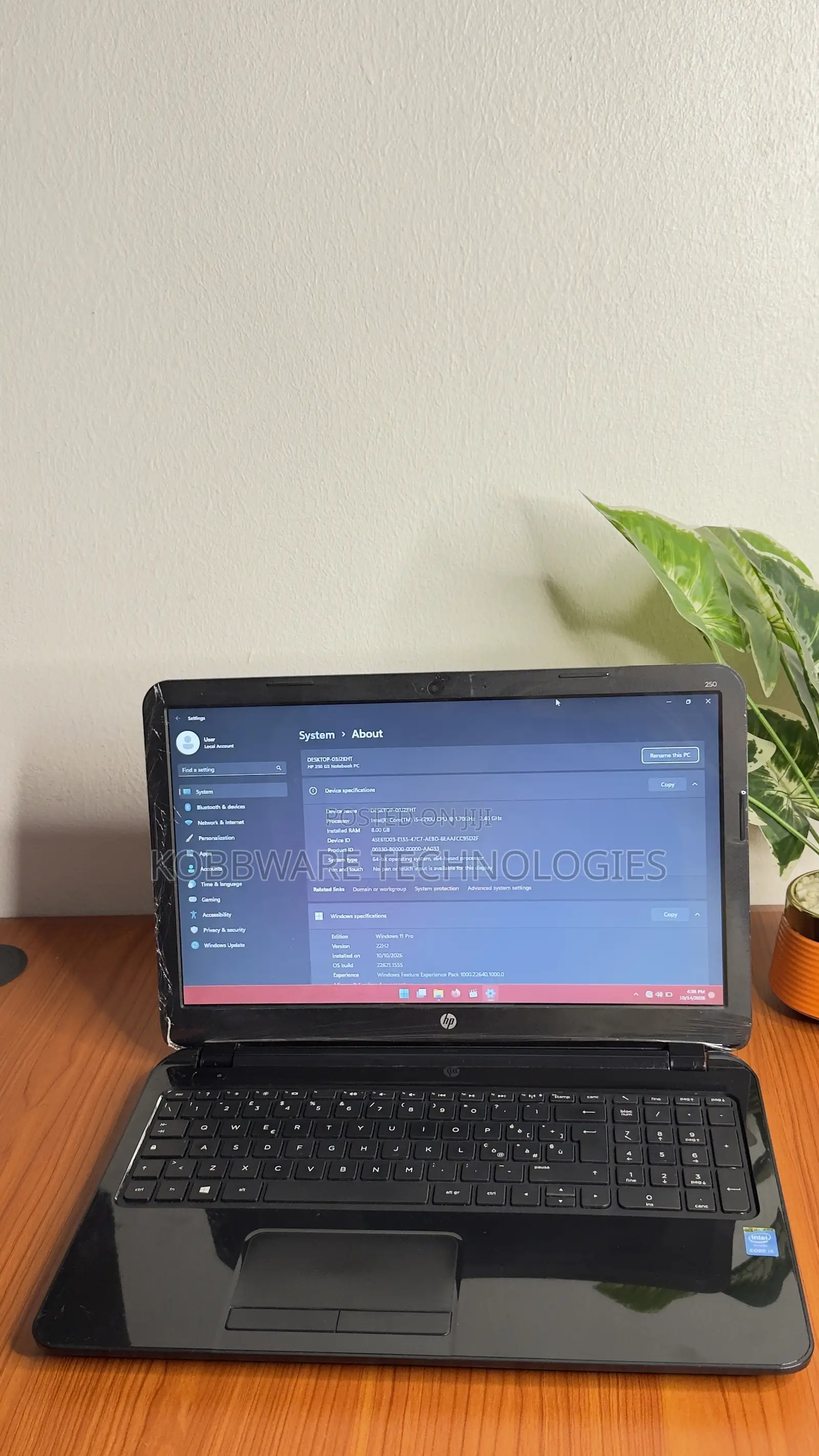 Laptop HP 250 G3 8GB Intel Core i5 HDD 128GB