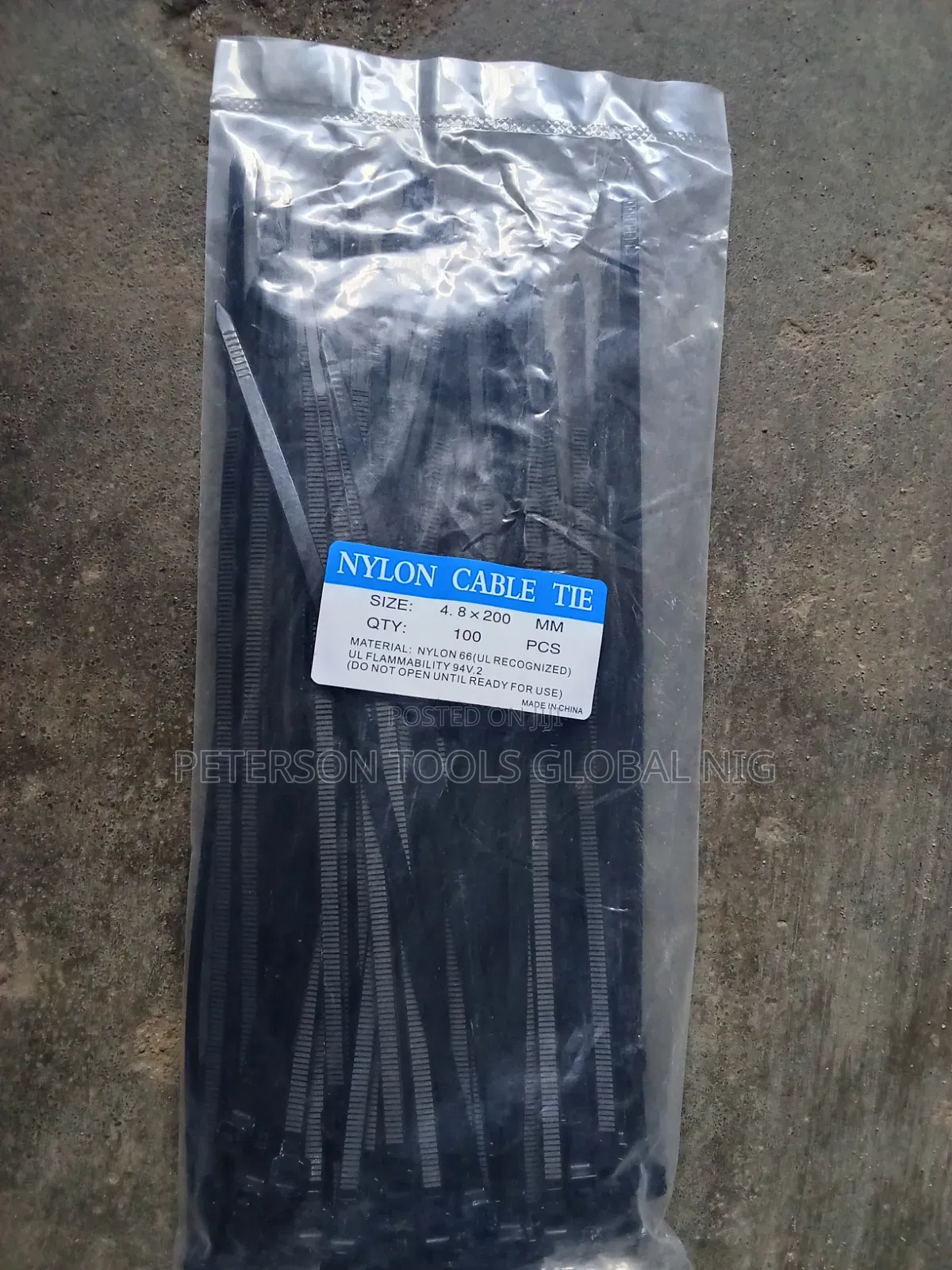 4.8 X 200mm Nylon Cable Zip Tie 100pcs
