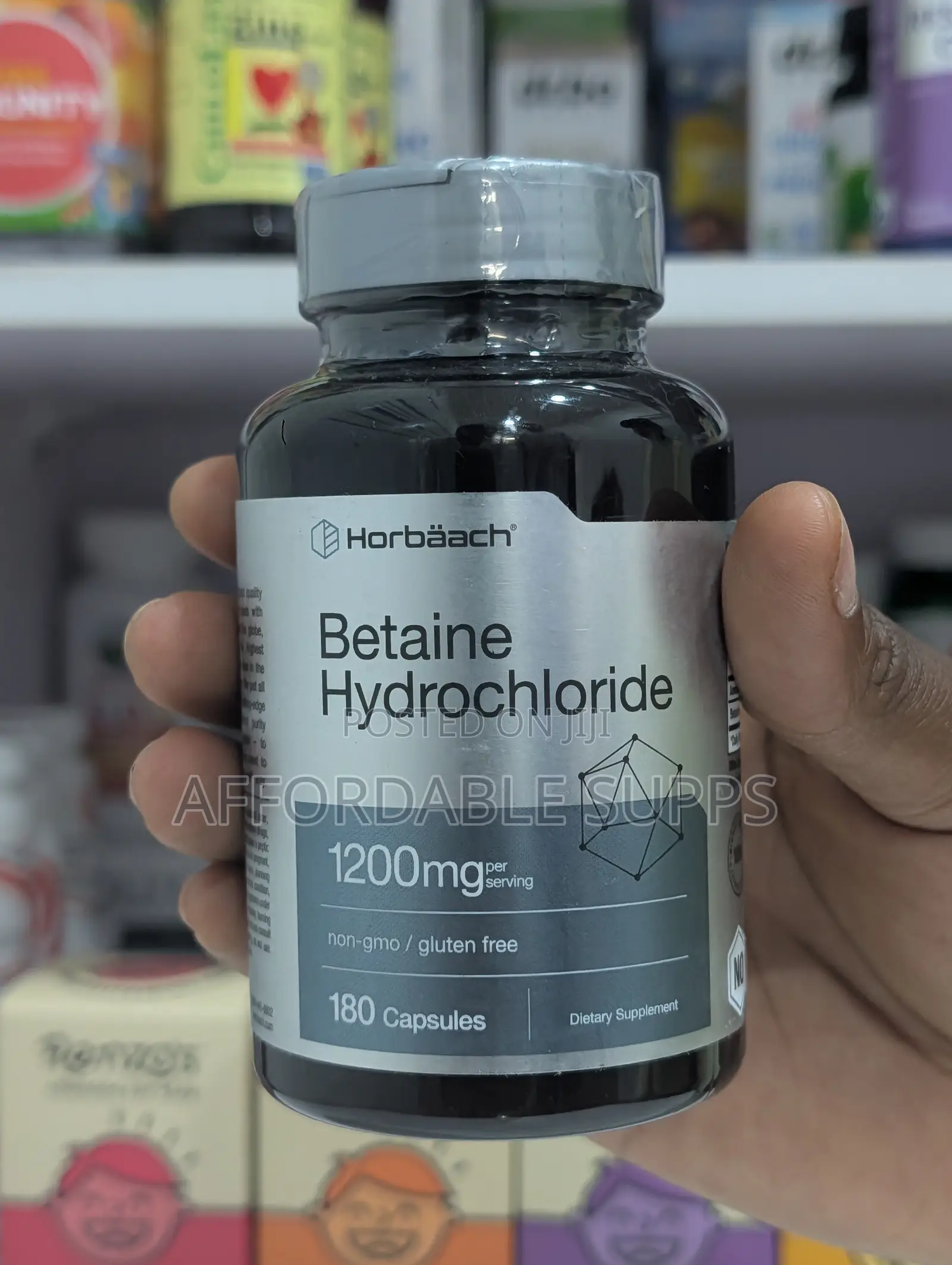 Horbaach Betaine HCl 1200mg – 180 Capsules, Digestive Support