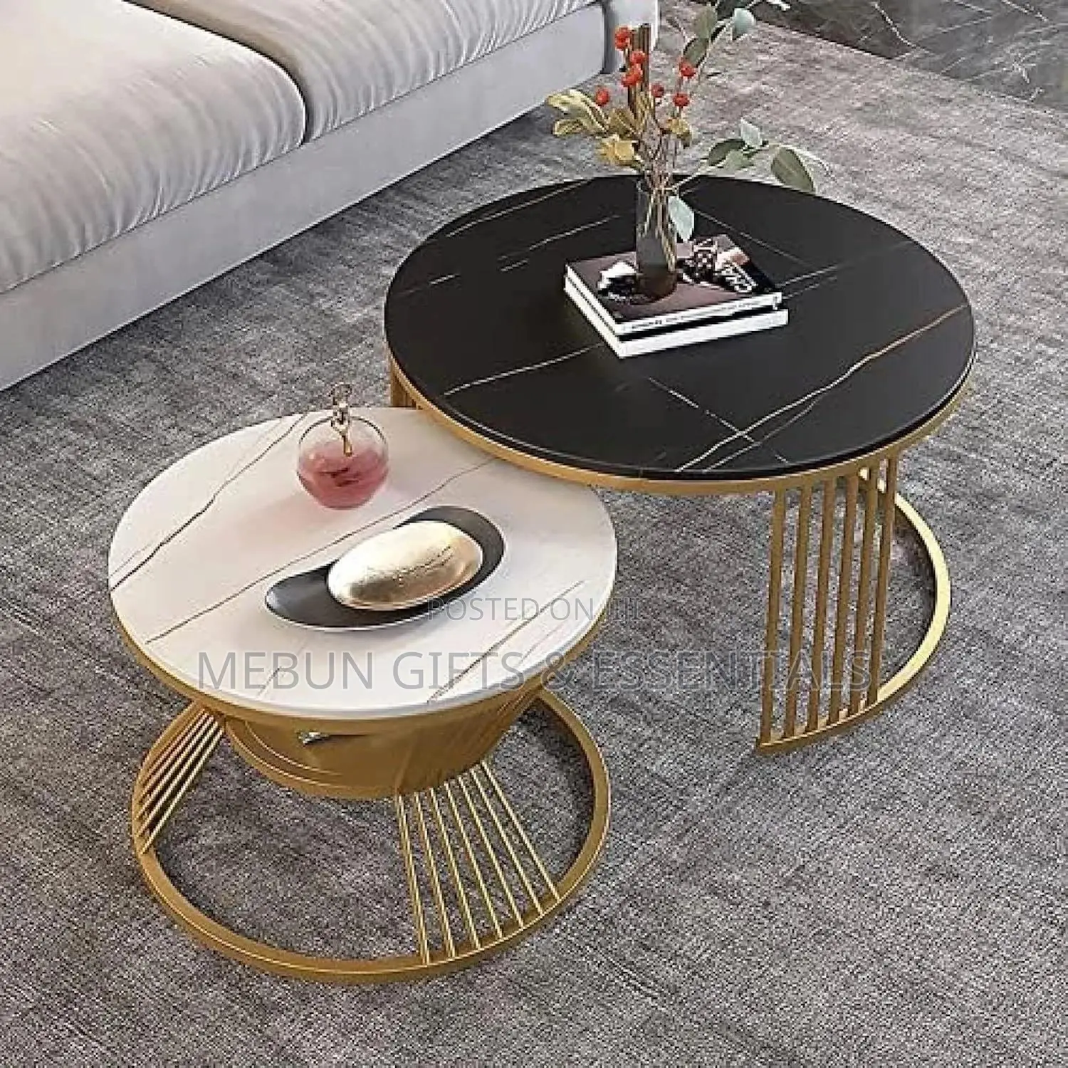 2in1 Real Marble Modern Center Table