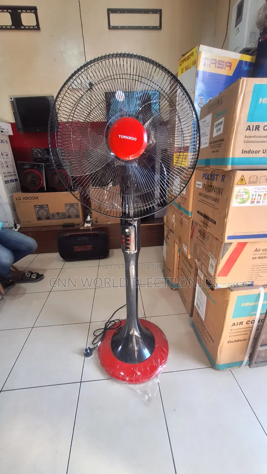 New TORNADO 18"inch Stand Fan (75Watts) Copper  Super Cooling Black