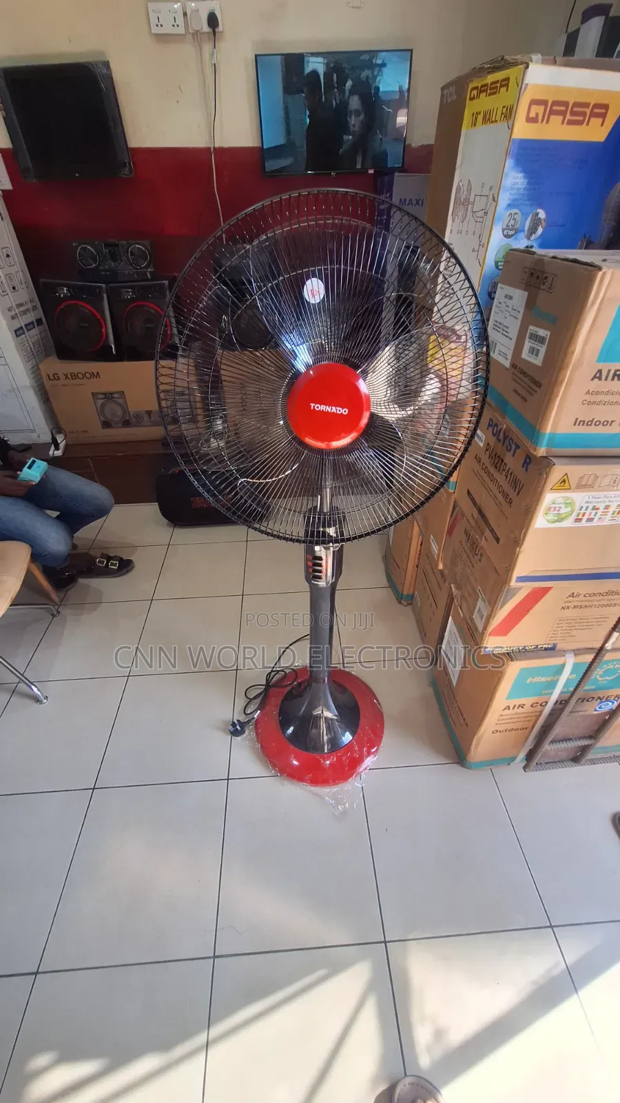 New TORNADO 18"inch Stand Fan (75Watts) Copper  Super Cooling Black