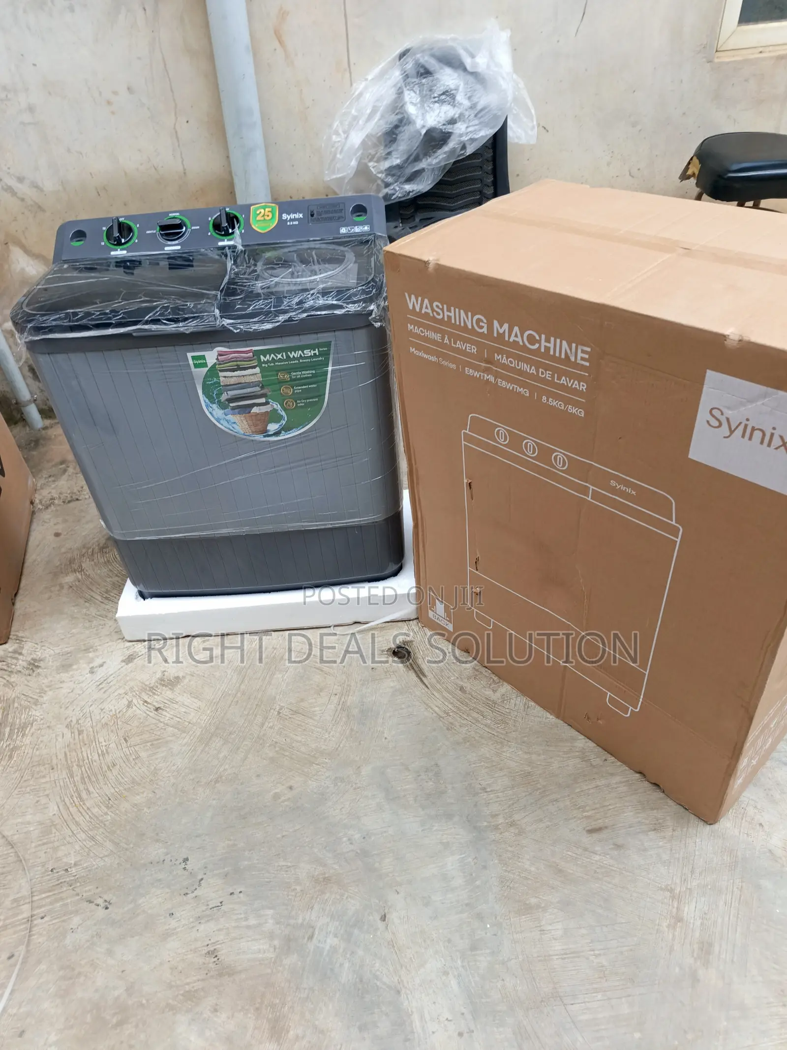 Syinix Semi Automatic Washer With Powerful Spin Dryer