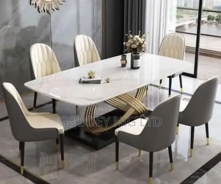Curved Ceramic Dining Table and Chairs