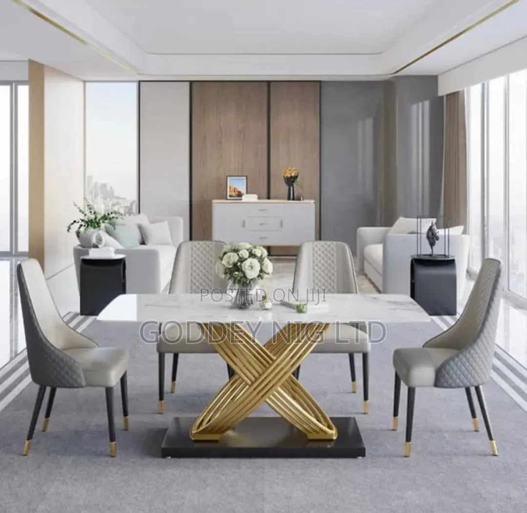 Curved Ceramic Dining Table and Chairs