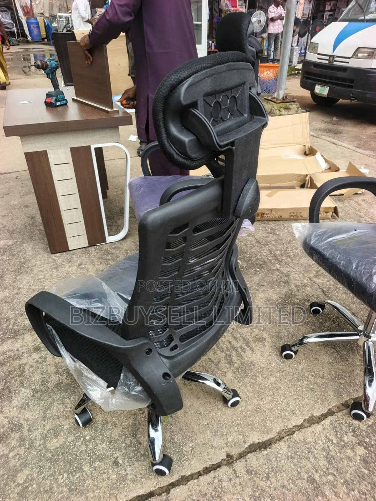 Ergonomic Mesh Office Chair With a Headrest (Often Called a Victory .