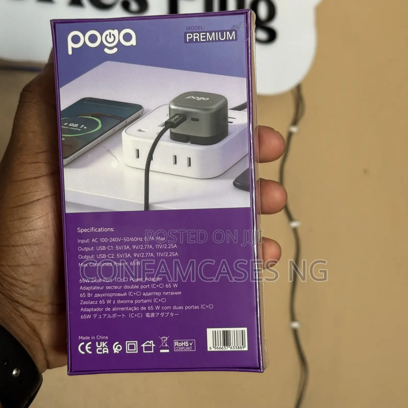 Poga 65w Dual Type C Port Super Fast Charger