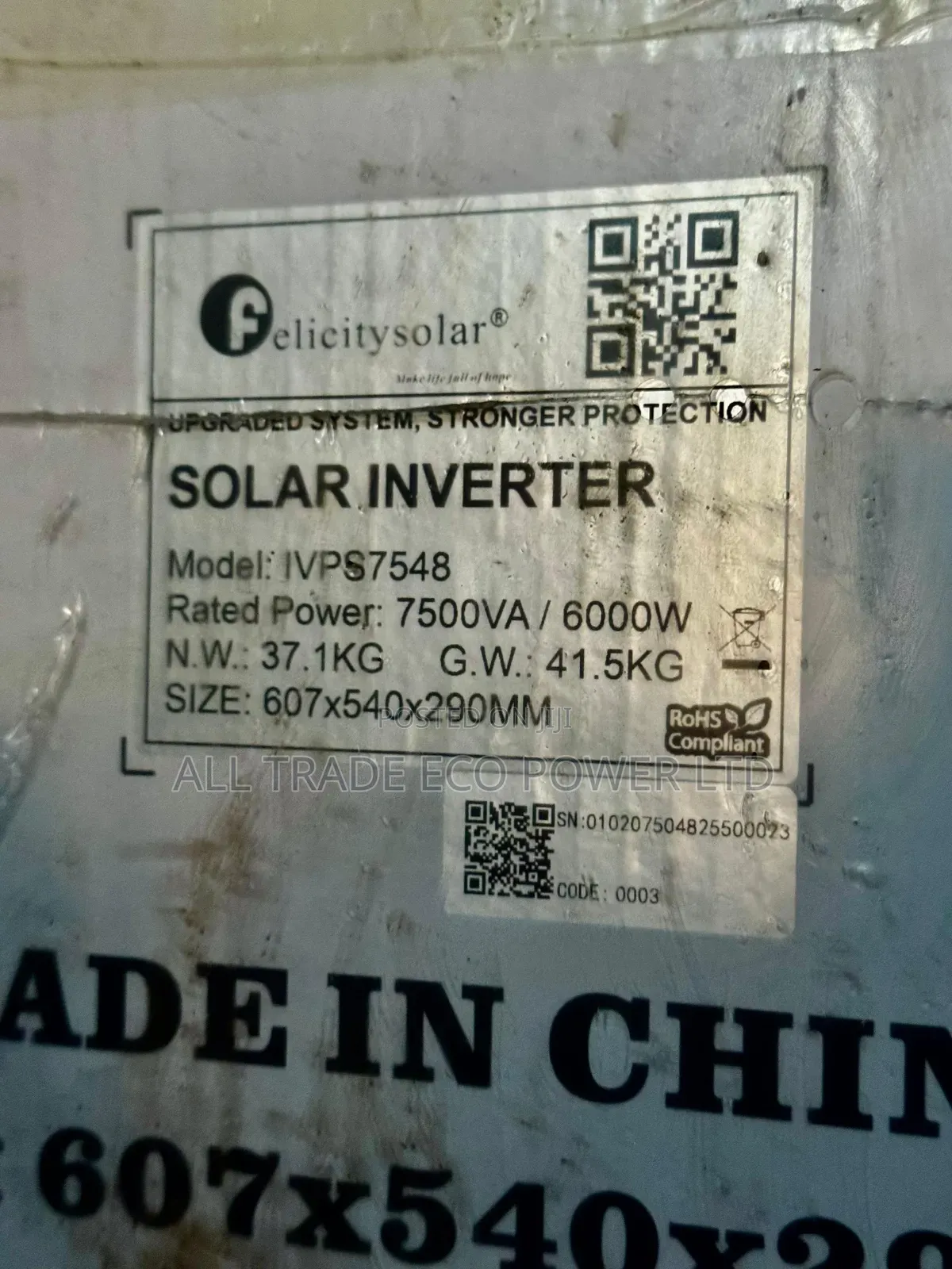 Felicity 7.5kva Hybrid Transformer-Based Inverter (Ivpm