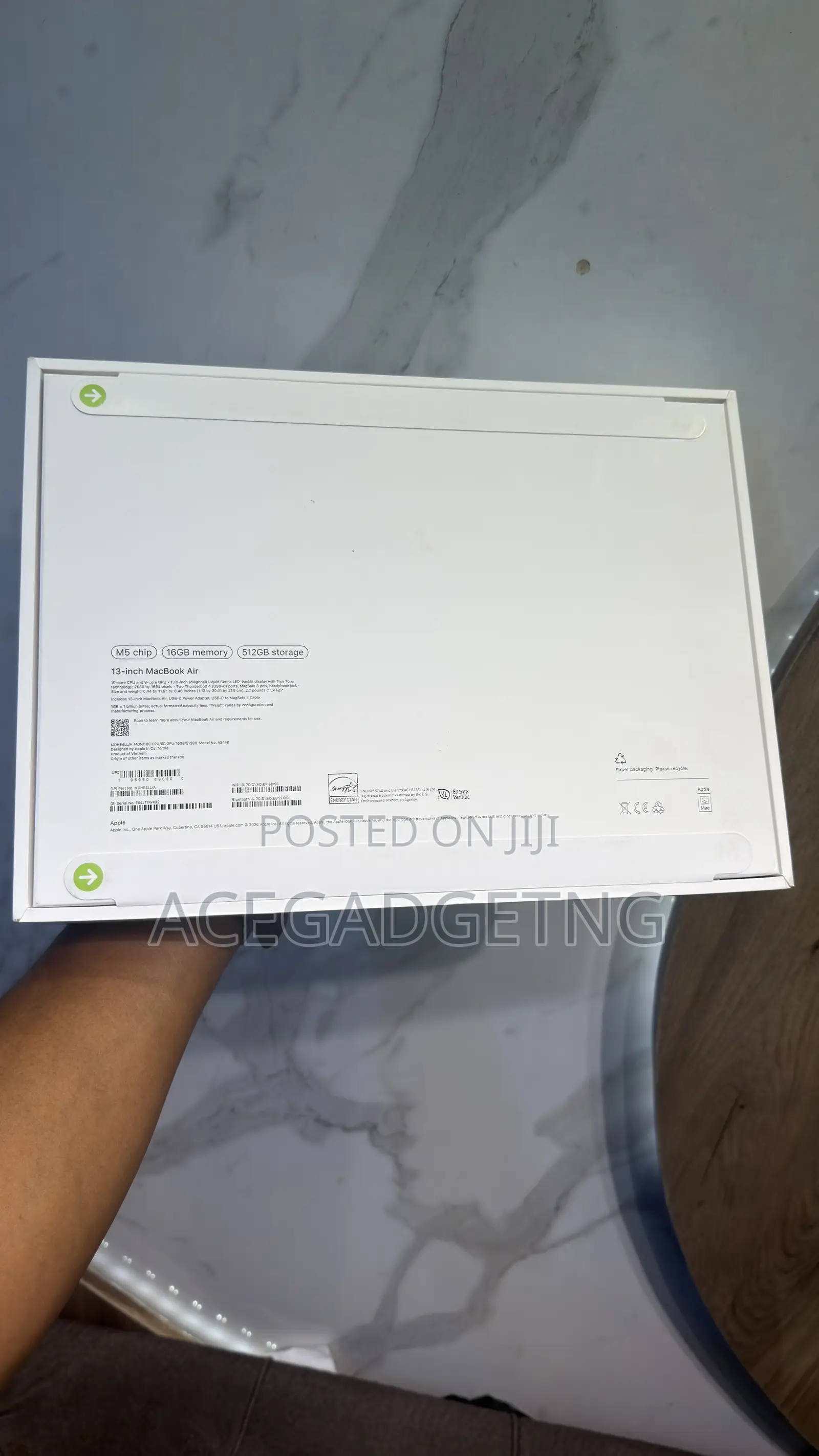 New Laptop Apple MacBook Air 2026 M5 16GB Apple M5 SSHD (Hybrid) 512GB