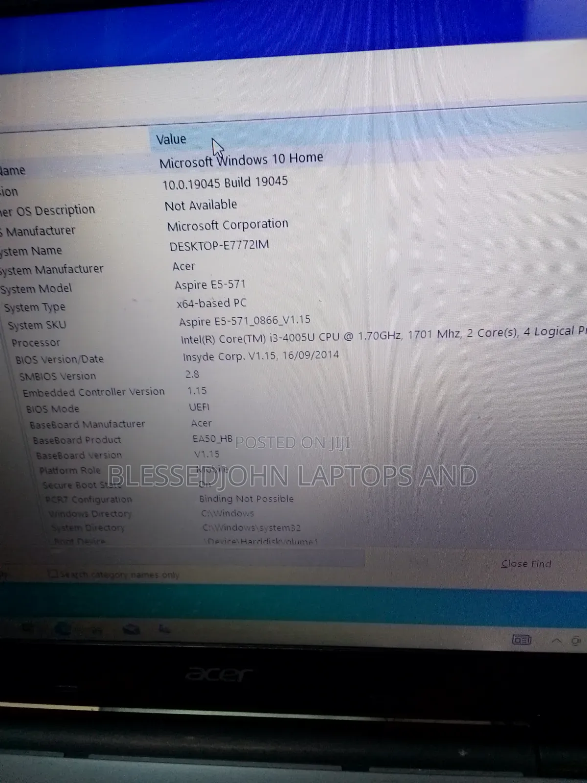 Laptop Acer Aspire E5-571 8GB Intel Core i3 HDD 320GB