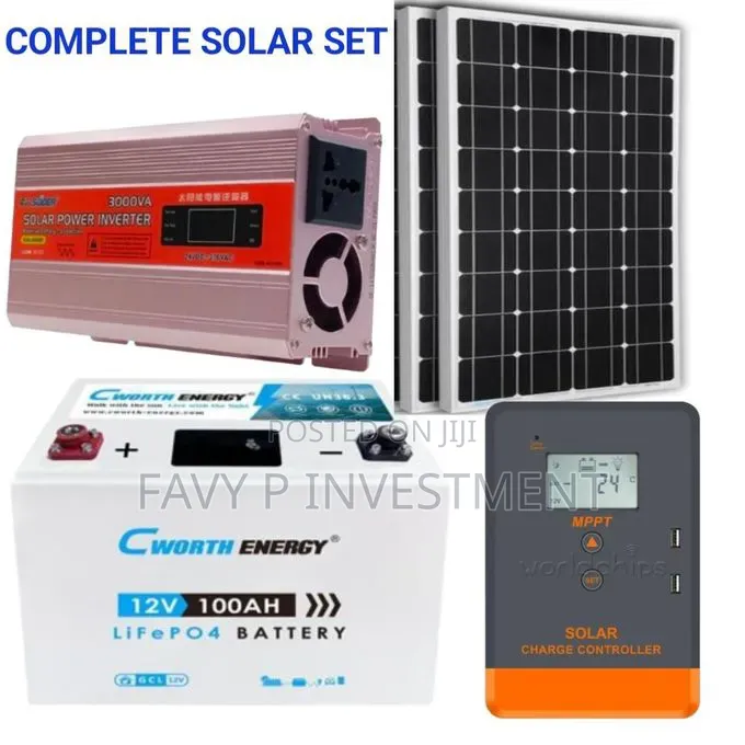 1.3kWH Lithium Battery 100Ah + 3000w Inverter + 200w Solar Panels