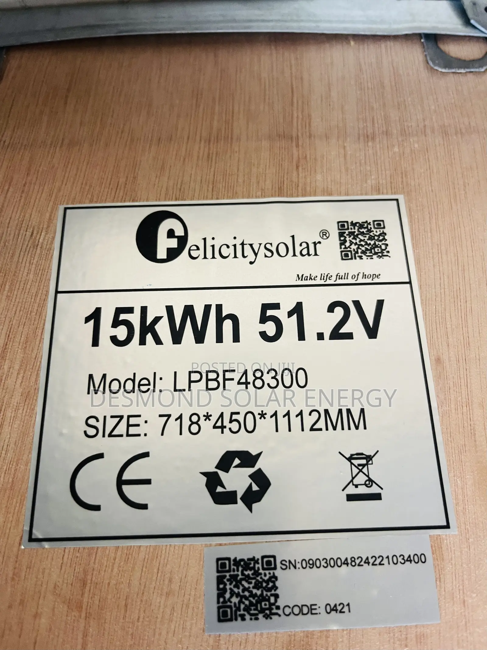 15kwh 51.2v Felicity Lithium Batteries Very Much Available Now
